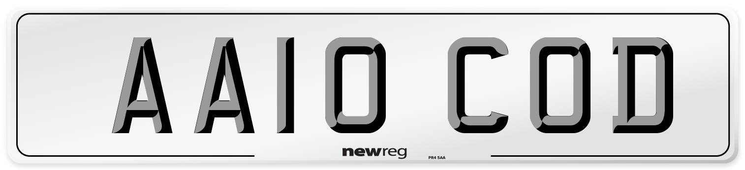 AA10 COD Number Plate from New Reg